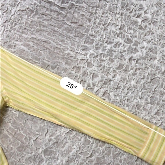 Ralph Lauren Yellow stripe shirt women button down collar top size L career work - Picture 6 of 8